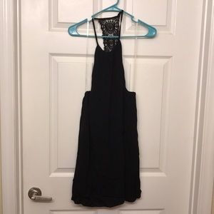 LuLu's Black Shift Dress w/ Lace Open Back